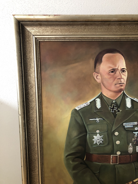 Ölgemälde Erwin Rommel Marschallstab Generalfeldmarschall Ölbild Wüstenfuchs Feldherr Feldmarschall – Bild 2