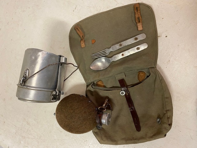 Infantrie Essgeschirr E SS 36 Besteck Brotbeutel Feldflasche No K98 – Bild 3