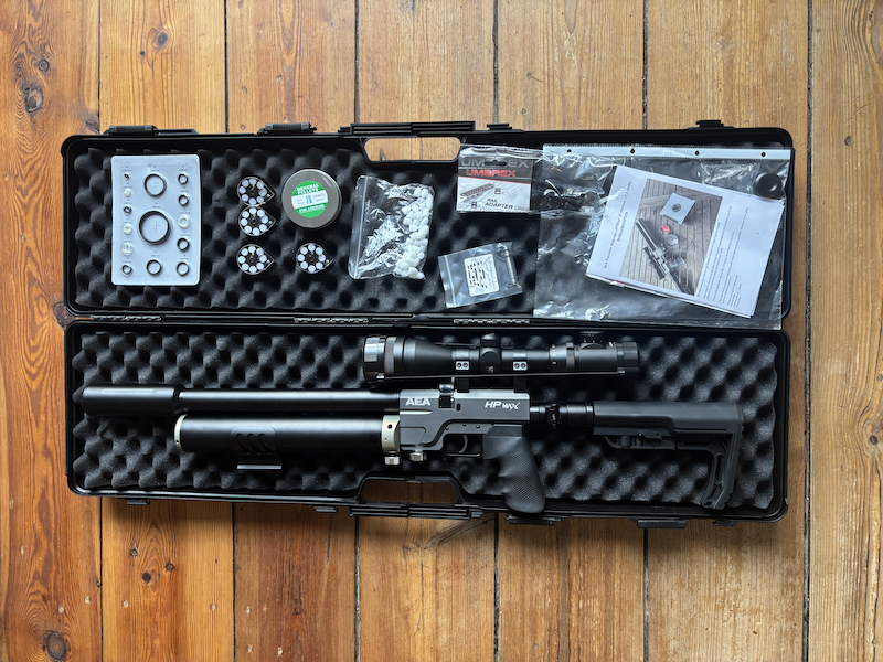 AEA HPMax F-Version (<7,5 Joule) PCP Luftgewehr+4 Magazine+Zielfernrohr+Koffer – Bild 2