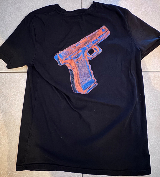 Original Jacques Schneider Gun Art T-Shirt Pistolenmotiv Gr. M Mint Sportschützen Sammler – Bild 2