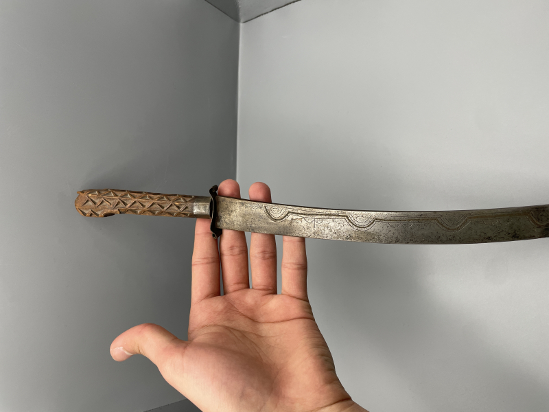 Antiker Saibel Krummschwert Orient Dolch Graviert Deko Blankwaffen – Bild 3