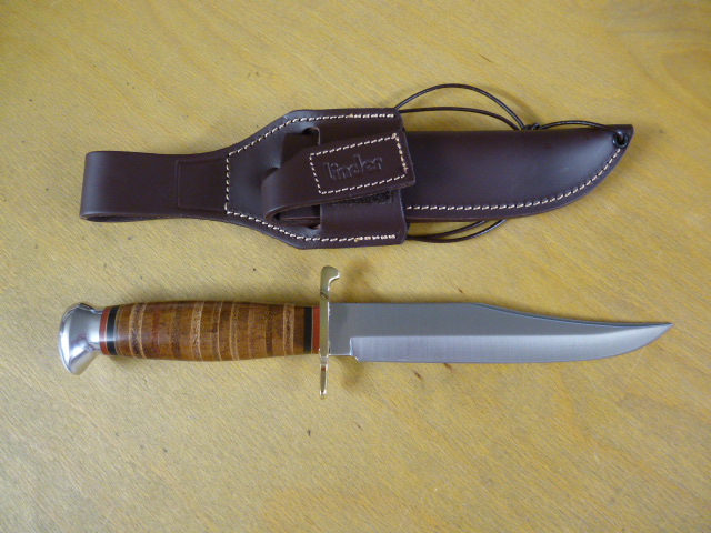 Linder - 440 Bowie Messer - Nr. 196215 - Griff aus Leder - Lederscheide in OVP – Bild 2