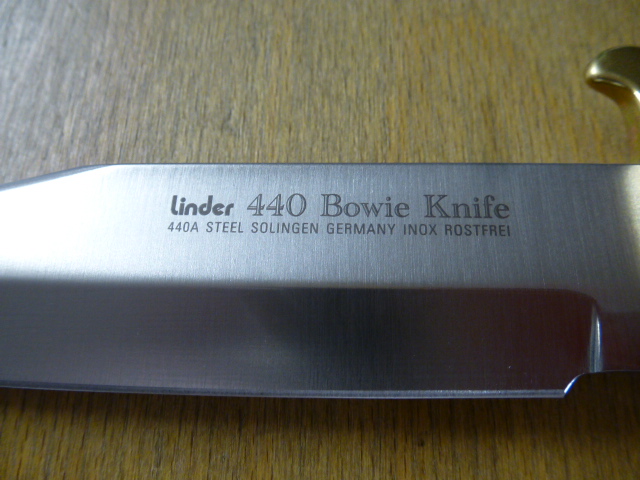 Linder - 440 Bowie Messer - Nr. 196215 - Griff aus Leder - Lederscheide in OVP – Bild 4