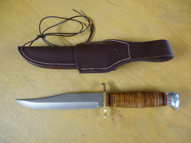 Linder - 440 Bowie Messer - Nr. 196215 - Griff aus Leder - Lederscheide in OVP – Bild 3