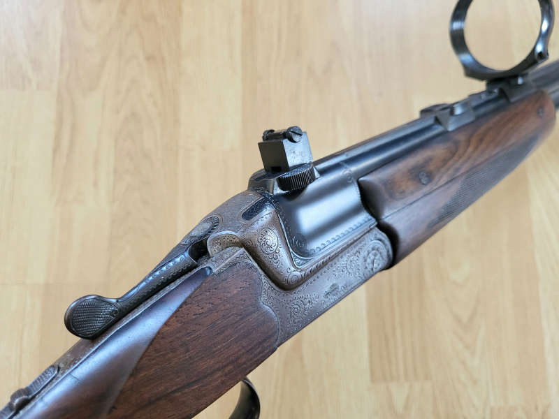 BÜHAG Suhl Bockbüchsflinte BBF 16/70 & 7x65R mit SEM Vorderring 62mm Vorderfuß für EAW Ring etc – stampa 3