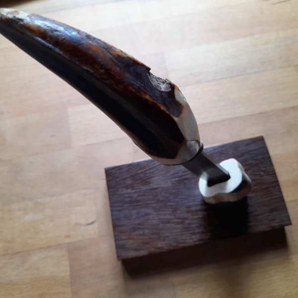 Handmade Messer mit Horngriff und Damaszener Klinge – Bild 5
