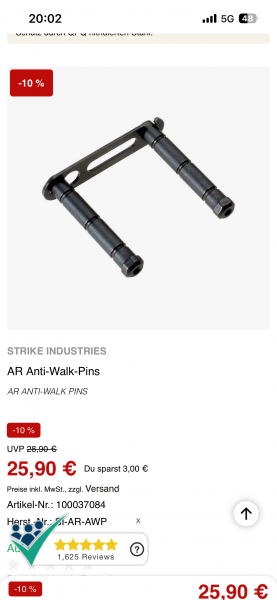 3 Satz- 3x 2 Anti Walk Pins Small AR15, werkzeuglos – Bild 2