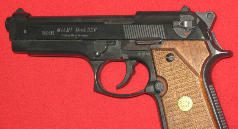 Umarex Reck Schreckschuss- Pistole, eine Umarex Reck Mod. MIAMI 92 F mit der PTB 488 / 2 in 9mm P. – Bild 2
