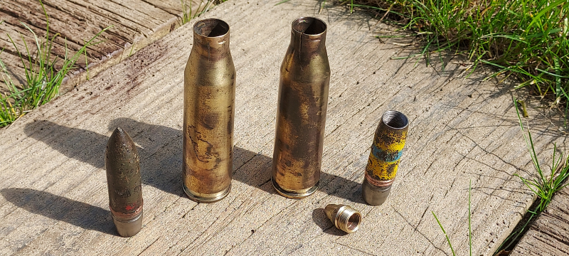 2 x DEKO MG 151/15 Splitter und Pz.Gr Messing Hulse- ORIGINAL WW 2 – Bild 2