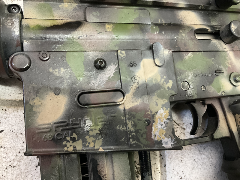 Paintball Markierer HP SPYDER .68CAL, AR15 US, 2 Magazine, 2 Läufe, mit Weste!!! – Bild 4