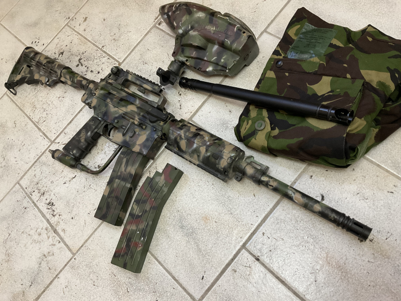 Paintball Markierer HP SPYDER .68CAL, AR15 US, 2 Magazine, 2 Läufe, mit Weste!!! – Bild 3