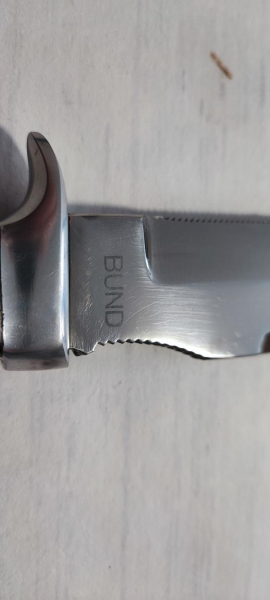 Kampfmesser Pilotenmesser BUND Bundeswehr Typ 6390 Hirschkrone Solingen – Bild 4