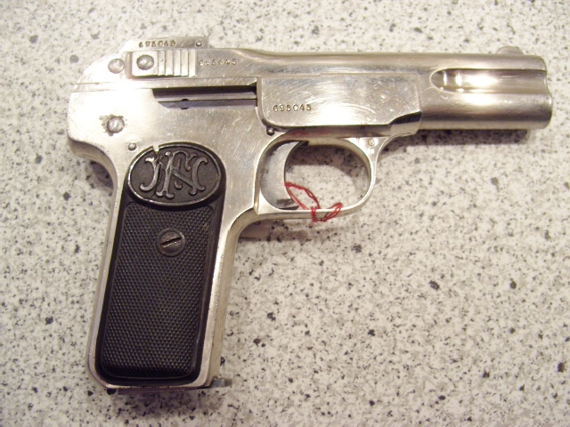 Pistole FN, Mod. 1900, vernickelt, Kal. 7,65 Br. – Bild 2