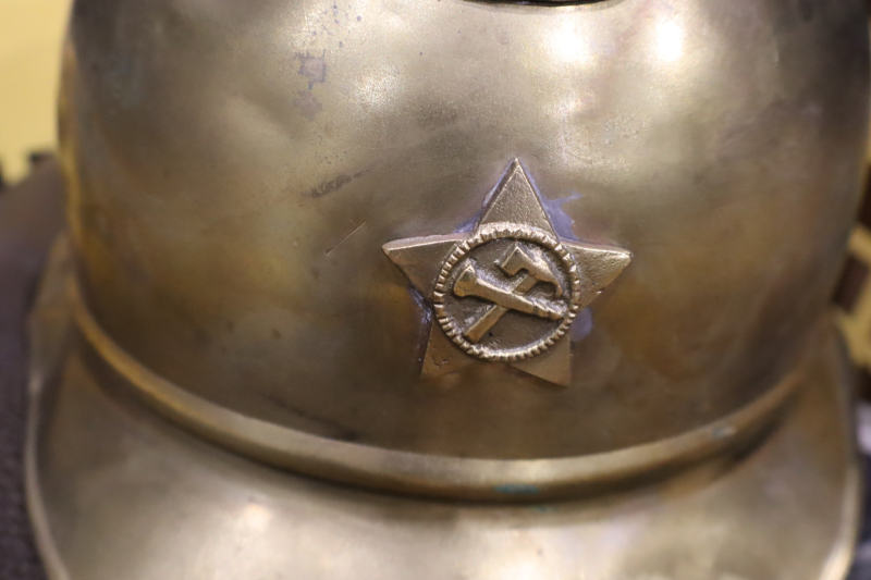 Paradehelm Feuerwehr Messing Russland 1935 – Bild 2