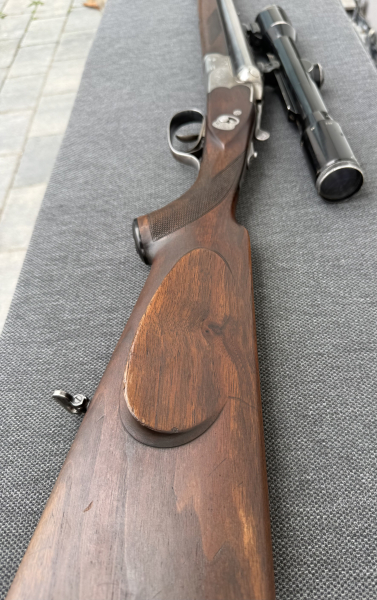 Sauer &Sohn Drilling , Zeiss ZF, Orginal Schaftkappe Sauer – Bild 5