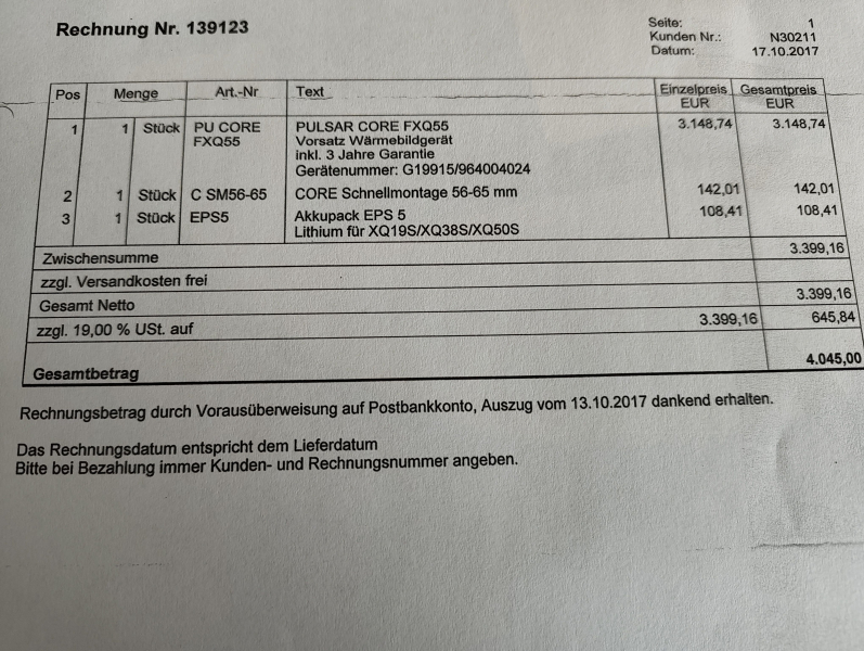 Pulsar FXQ 55 mit 5x30 Okular (kein Nocpix Mate Hikmicro Thunder Guide Orion Infiray Liemke JSA) – Bild 2
