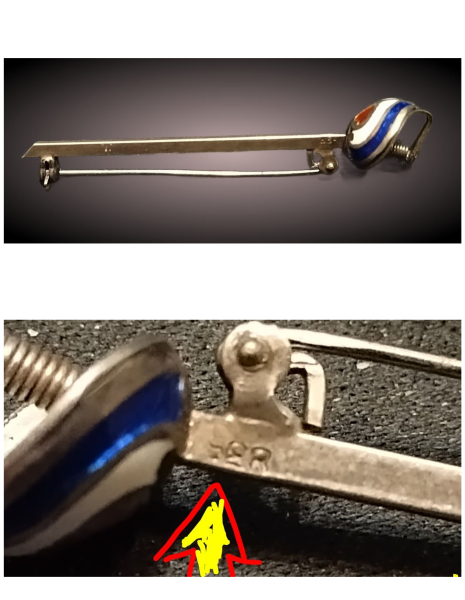 Antik Degen Säbel Dolch Miniatur Silber Spange – obrázek 3