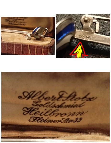 Antik Degen Säbel Dolch Miniatur Silber Spange – obrázek 5