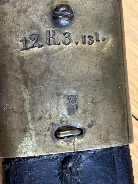 Lederscheide für Preussen Faschinenmesser 1.WK mit Truppenstempel – Bild 3
