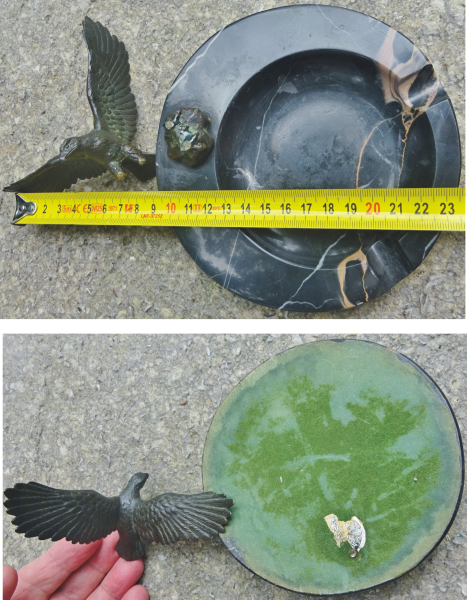 Patriotischer Aschenbecher mit Bronze-Adler Bastlerstück – Bild 2