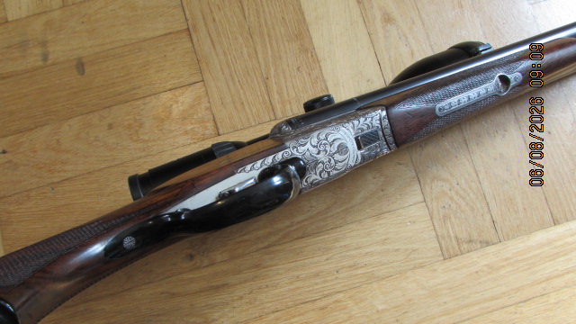 Drilling Krieghoff Trumpf Kugelhandspanner, Kal. 7x65R 16/70 EL Zimmermann .222Rem, S&B Zenith – Bild 5