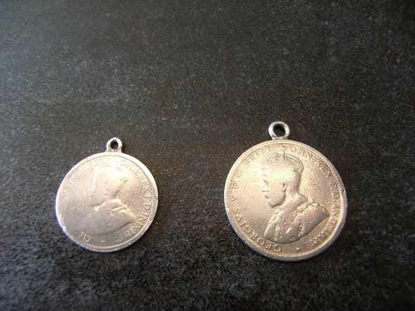 2 x Silber Münzanhänger Australien 1916 – billede 2