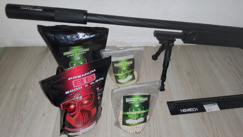 Novritsch SSG96 MK1 inkl.Ziehlfernrohr,Tripod und Schalldämpfer – nuotrauka 5