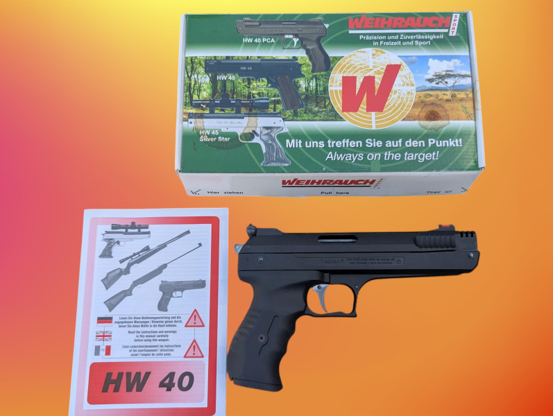 Vorkompressions Luftpistole Weihrauch HW40 PCA 4,5 mm Diabolo mit OVP und Beschreibung – Bild 2