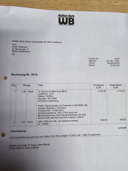Burk SL-Büchse BR10 AR10 Kaliber 308 – Bild 4
