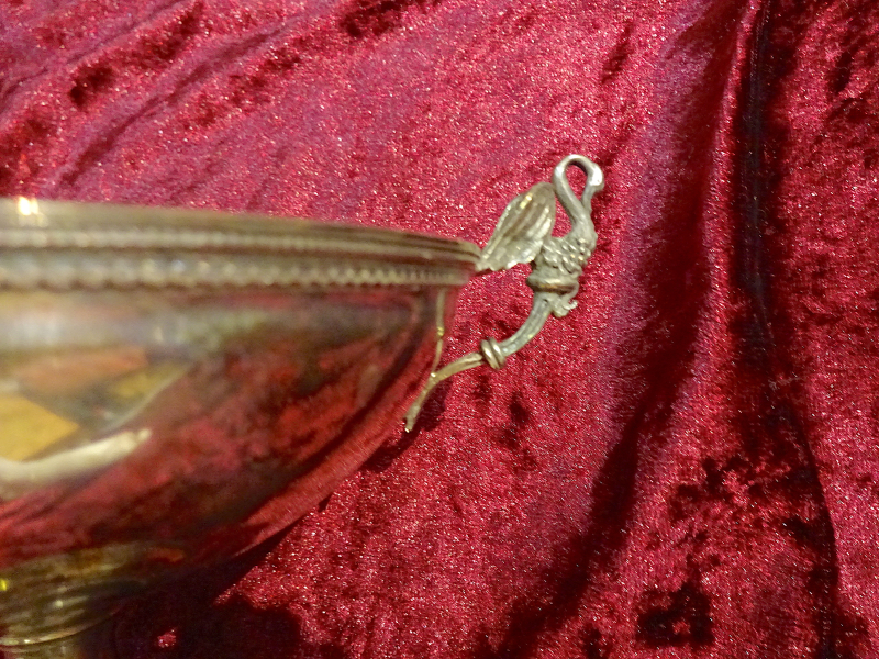 Sterling 925 antike Silberschale mit Schwanenhenkel – Bild 2