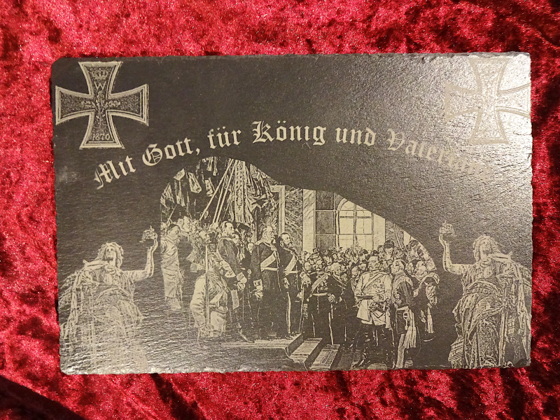 große patriotische Schieferplatte mit Eisernen Kreuz 1870 – Bild 3