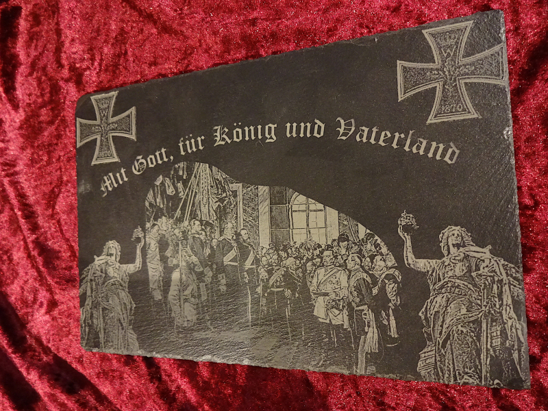 große patriotische Schieferplatte mit Eisernen Kreuz 1870 – Bild 4