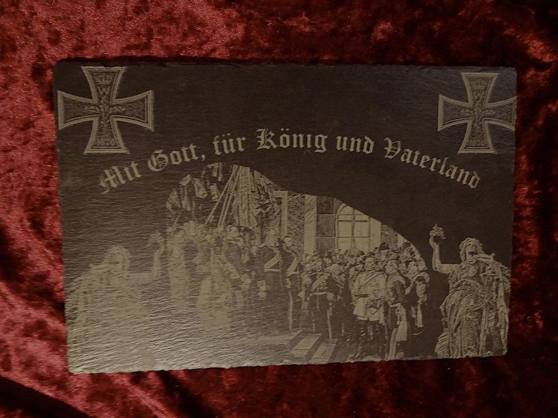 große patriotische Schieferplatte mit Eisernen Kreuz 1870 – Bild 2