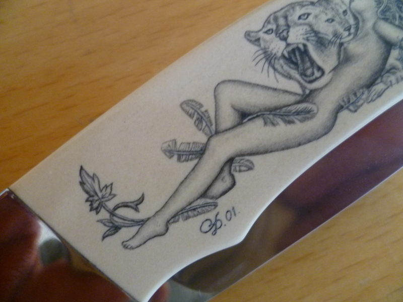 Sammlermesser Scrimshaw Dorinel Stoica – Bild 4