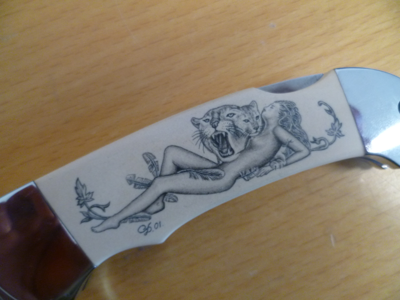 Sammlermesser Scrimshaw Dorinel Stoica – Bild 2