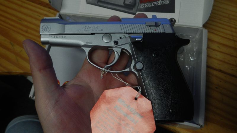 Schreckschuß Pistole Weihrauch HW 94 Silber / 9mm Knall PTB 467 Nagelneu aus Sammlung – Bild 2