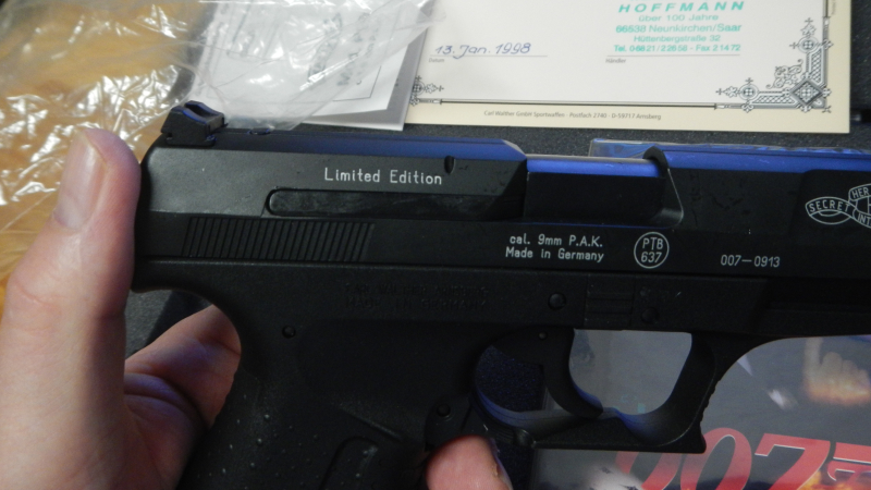 Schreckschuß Pistole Walther P99 Special Edition James Bond /9mm Knall PTB 637 Nagelneu aus Sammlung – Bild 6