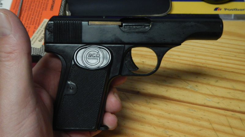 Schreckschuß Pistole Geco Modell 1910 / Kaliber 8mm Knall Knall PTB 421 unbenutzt aus Sammlung – Bild 5