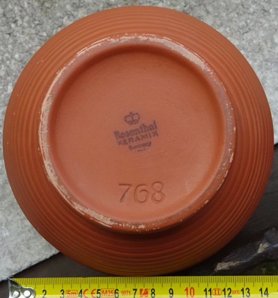 Ältere Rosenthal-Vase, Keramik, geringelt – 2. kép