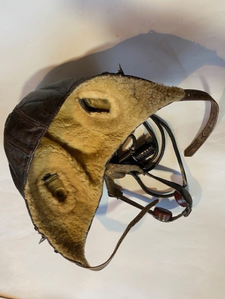 Dt.Reich Luftwaffe Pilot Funk Kopfhaube kpl.mit Elektrik  No Borddolch Koppel Bajonett K98 – Bild 4