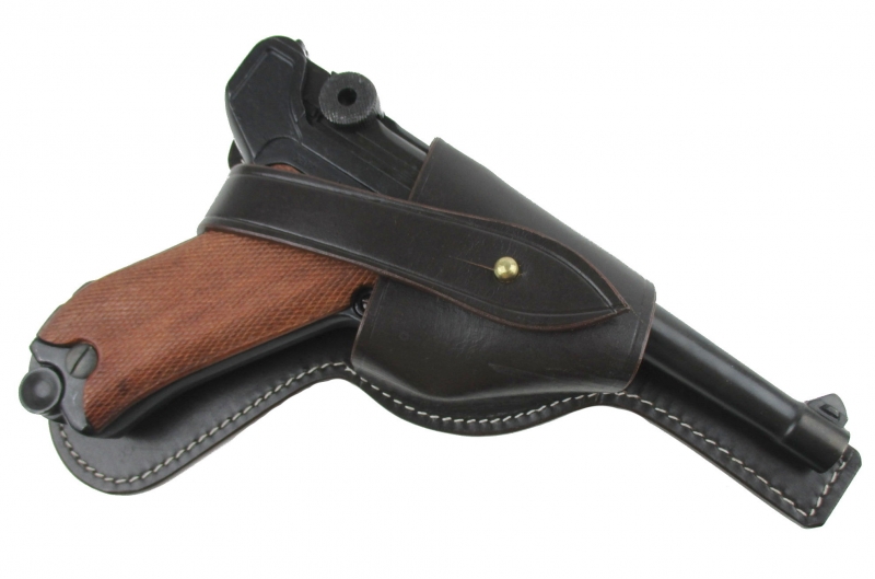 Wehrmacht Luftwaffe Elite Fallschirmjäger 01 Pistolentasche P08, Holster Rindleder braun – Bild 1