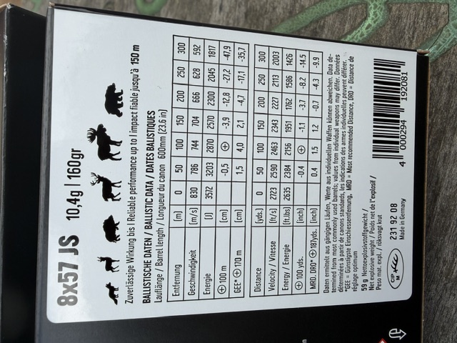 Munition RWS HIT 8x57IS 6 Schachteln 120 Schuss – Bild 4