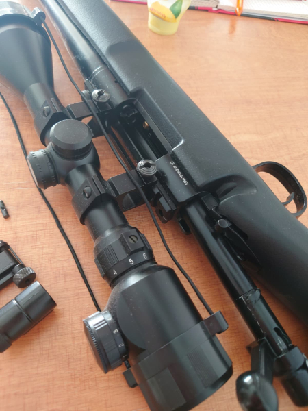 KJ Works M700 Police High Velocity Gas Bolt Action Gewehr 6mm BB schwarz +MAX Tactical Zielfernrohr – Bild 3