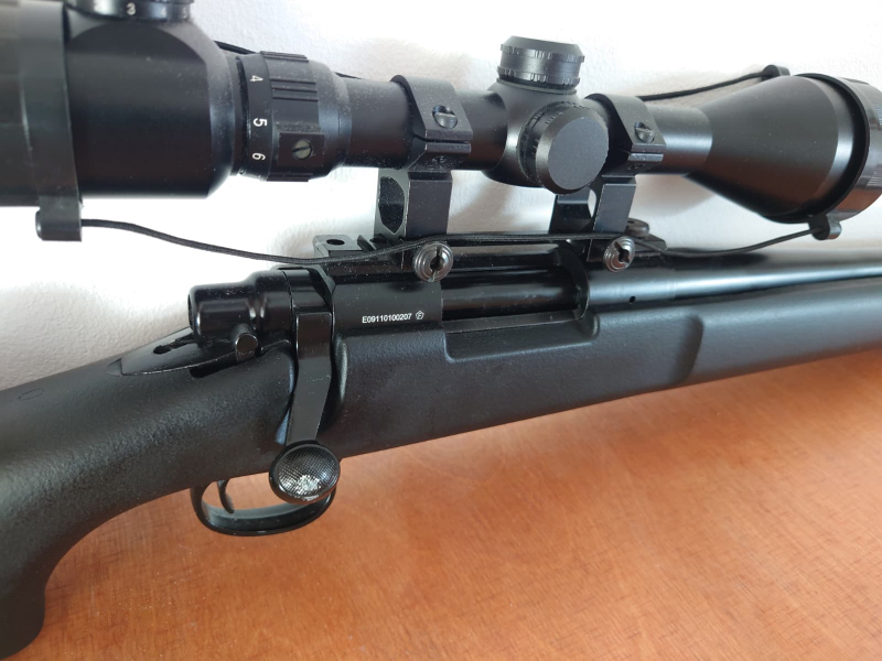 KJ Works M700 Police High Velocity Gas Bolt Action Gewehr 6mm BB schwarz +MAX Tactical Zielfernrohr – Bild 4