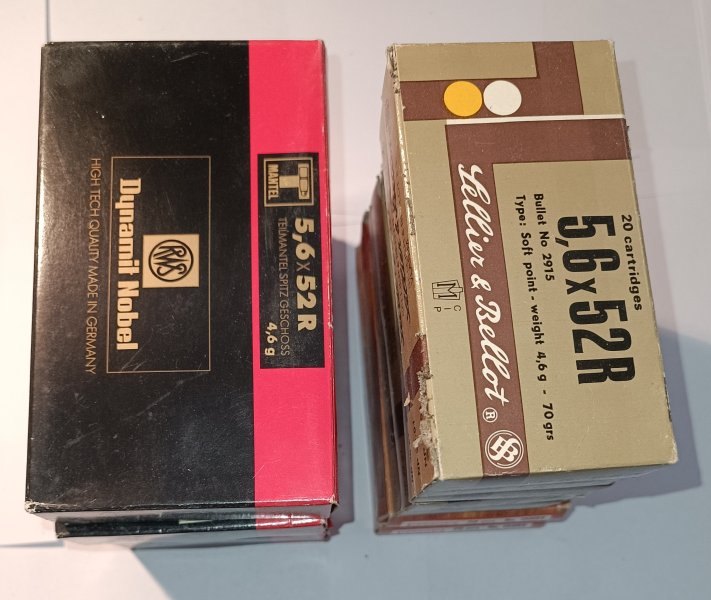Munition Cal. 5,6x52R / Soft Point/TM/TM-Spitz 70/71 grs. S&B, Norma, RWS150 grs. – Bild 2