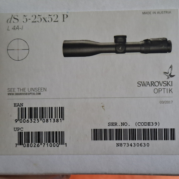 Zielfernrohr Swarovski dS 5-25x52P Ge.1-Absehen4A1 – Bild 3