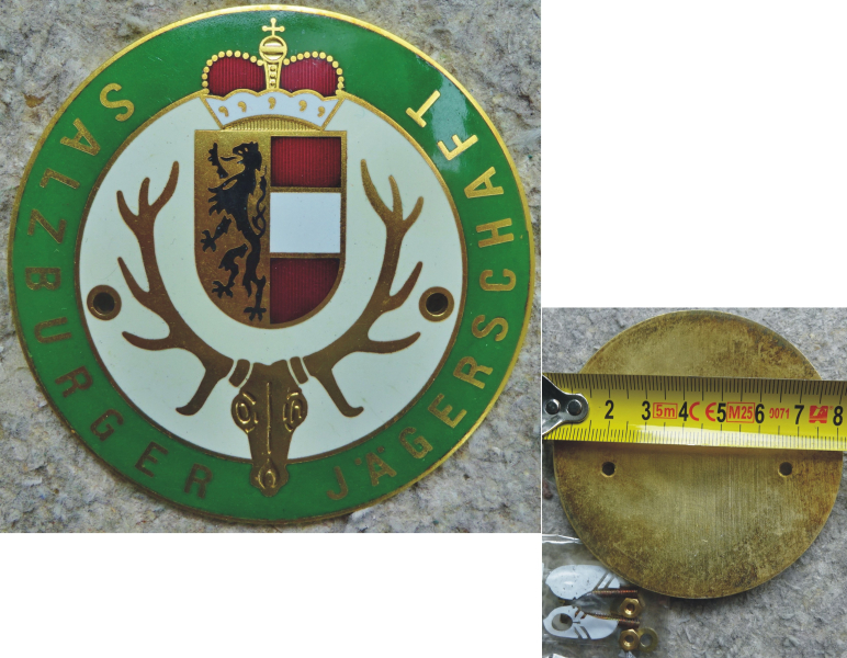 Alte Autoplakette „Salzburger Jägerschaft“ – billede 1