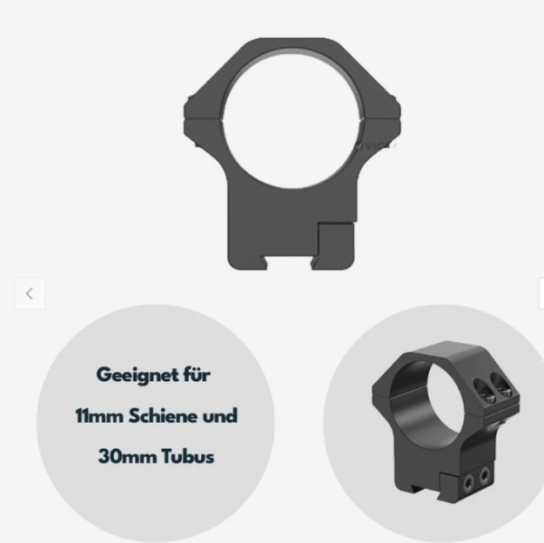 Victoptics Montageringe, Aluminium, für 11mm Schiene, 30mm Tubus, BH 20 mm – Bild 1