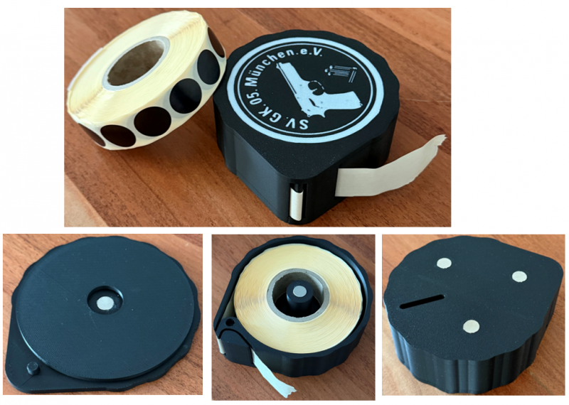 Schusspflasterspender Patch Dispenser für max. 20mm 2000 Stk. Rolle personalisierbar inkl. Magnet – zdjęcie 1