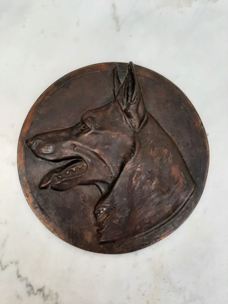 Bronzierte Eisenplakette Schäferhund 19 cm – slika 1